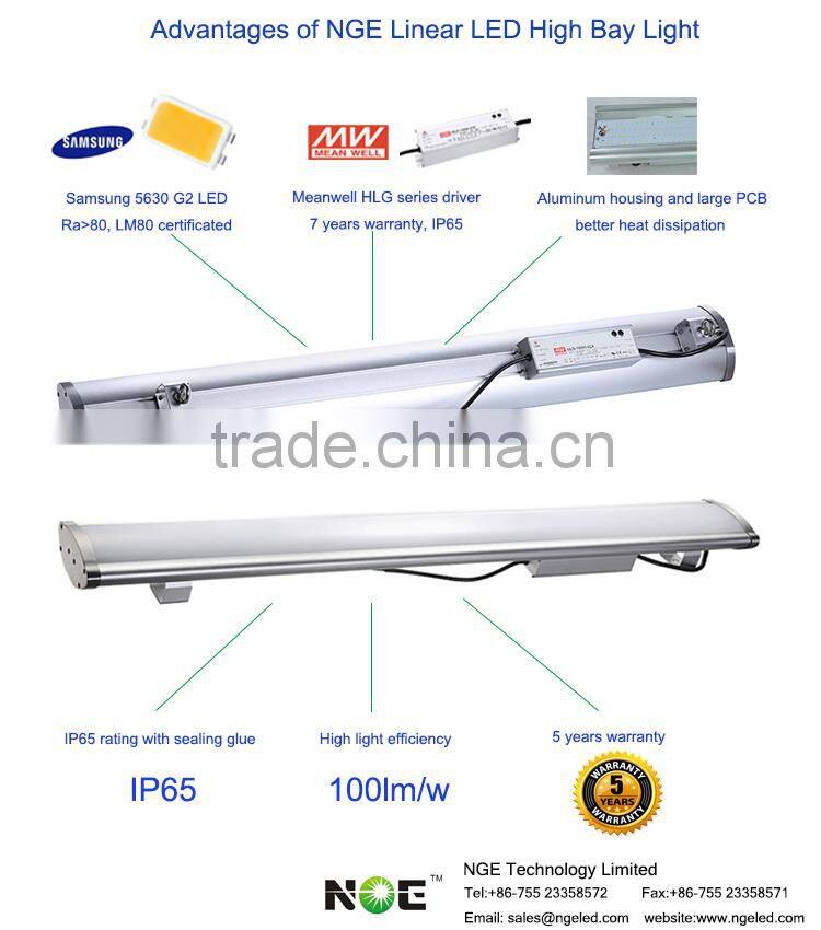 IP65 linear warehouse high bay light waterproof led batten high bay light