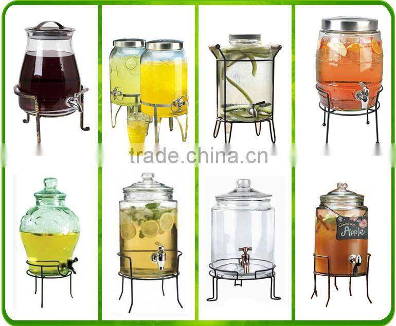 Wholesale colorful glass water dispenser with tap