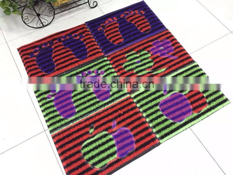 ribbed pvc coil carpet double color beautiful mat