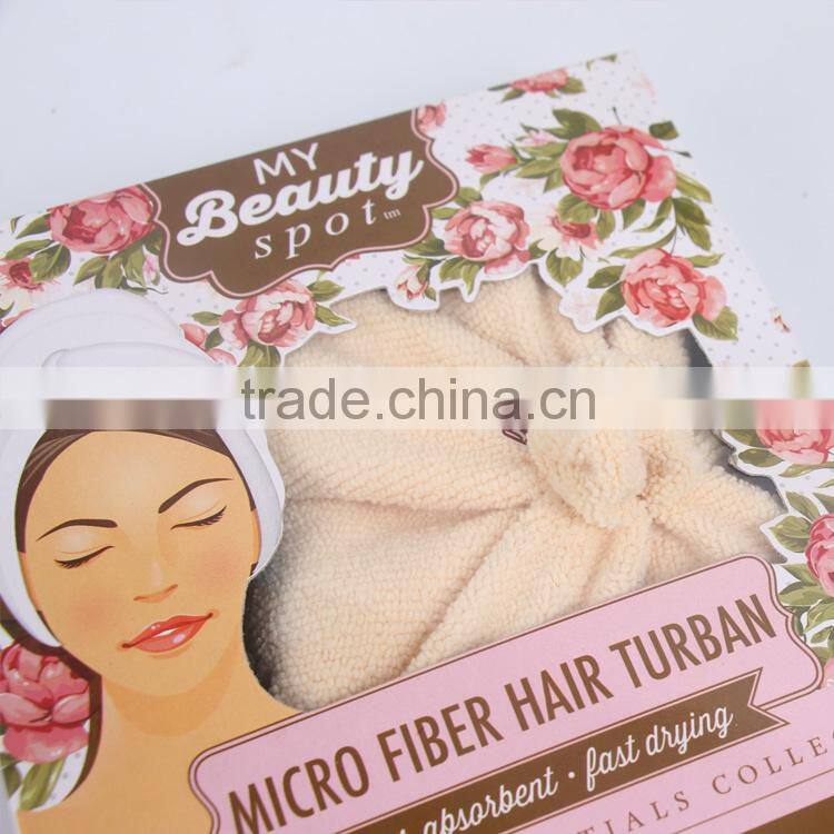 wholesale absorbent hair towel bath head cap cheap stripe hair towel