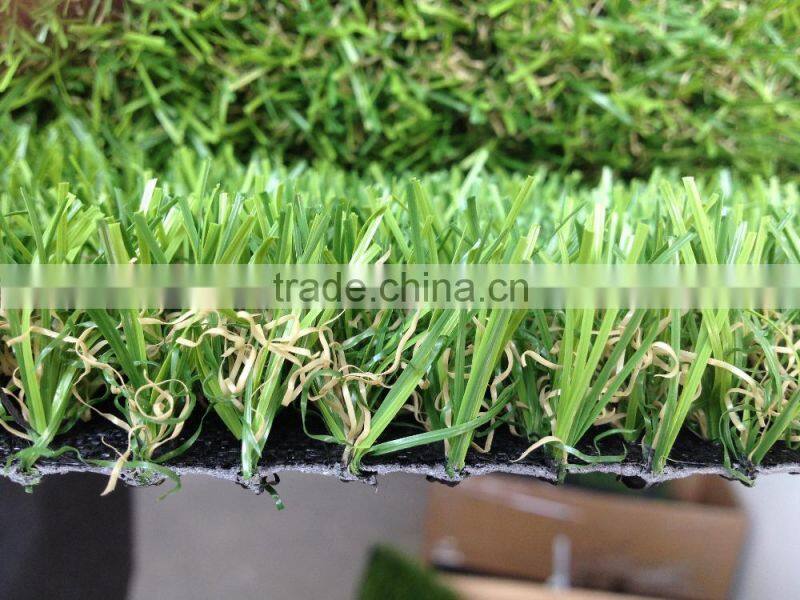 Spine shape four color outdoor Landscaping artificial turf grass