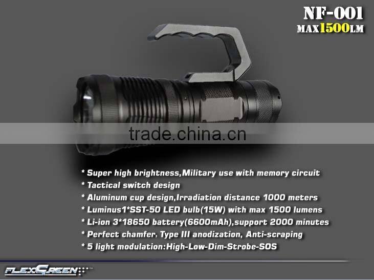rechargeable super brightness military LED SST 50 torch