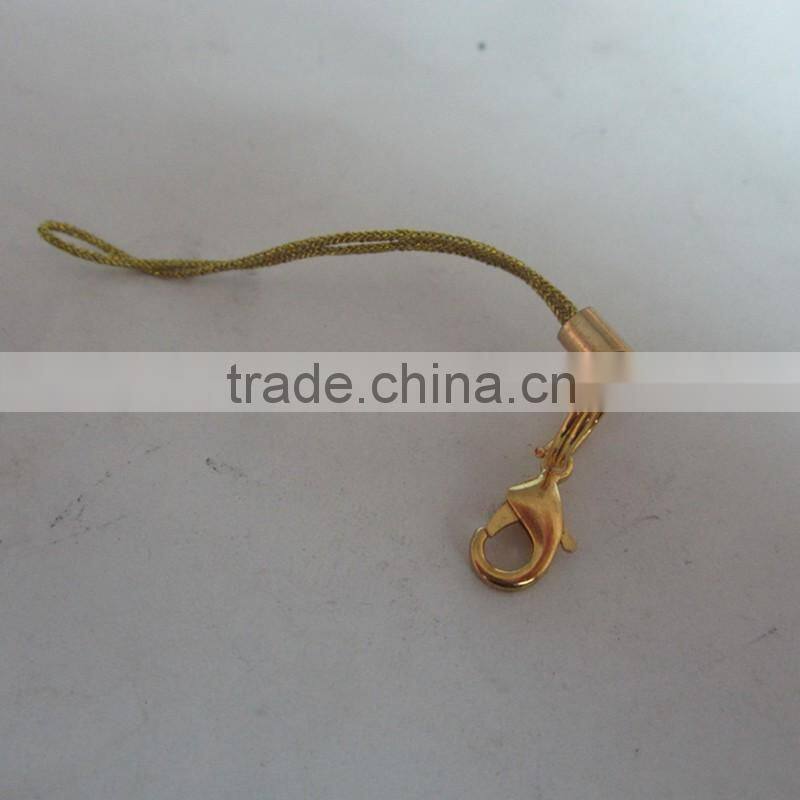 Gold Color Mobile Phone Straps With Lobster Lock For Wholesale