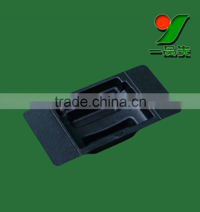 100% Biodegradable eco-sugarcane pulp headset packaging tray , electronics molded paper pulp packaging