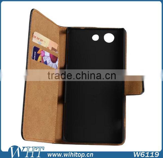 Wallet Case for Sony Xperia Z3 Mini, Simple Leather Case for Sony Xperia Z3 Compact