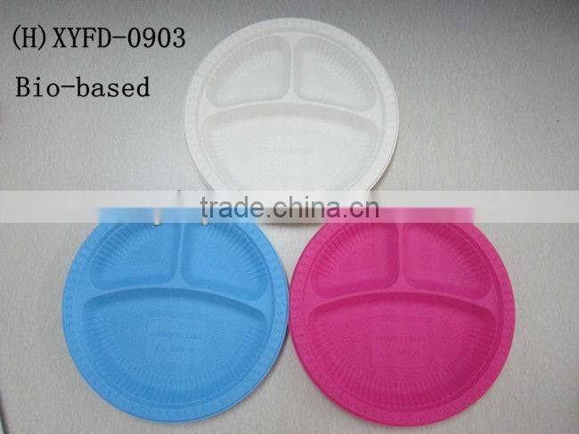 100% biodegradable disposable plastic dinner plate:XYFD-0903