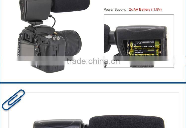 High performance broadcast DV dslr stereo microphone for studio interview
