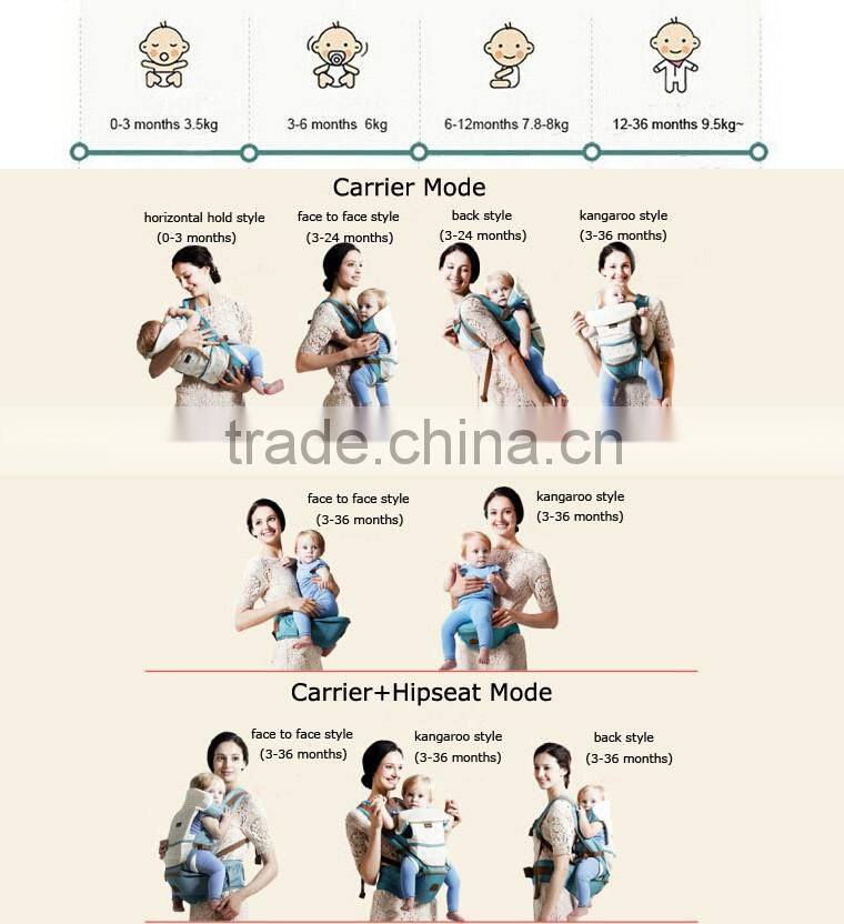 BC-05A eco-friendly ring sling baby hand hip seat carrier with front pocket