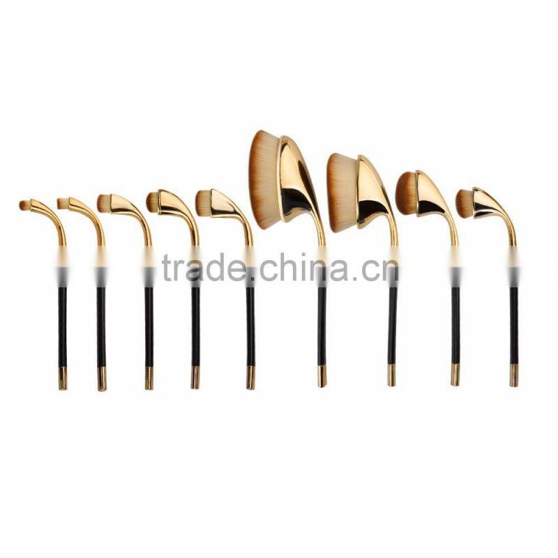 Rose golden 9 pieces gift box packing personalized custom logo makeup brush