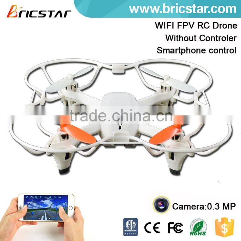 Two control mode 2.4G RC WIFI quadrocopter drone with 0.3MP camera.
