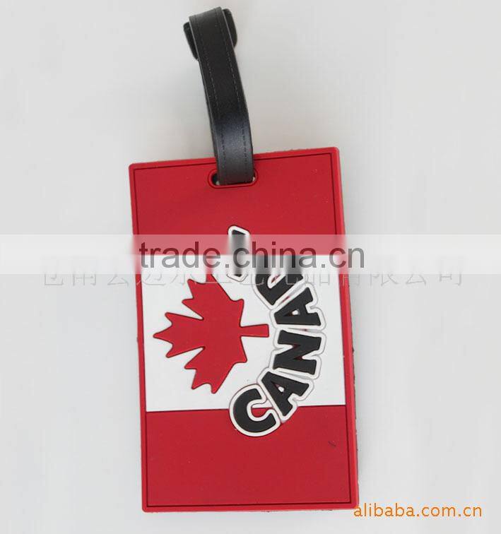 customized PVC soft plastic luggage tag cute funny luggage tags boxbag tags
