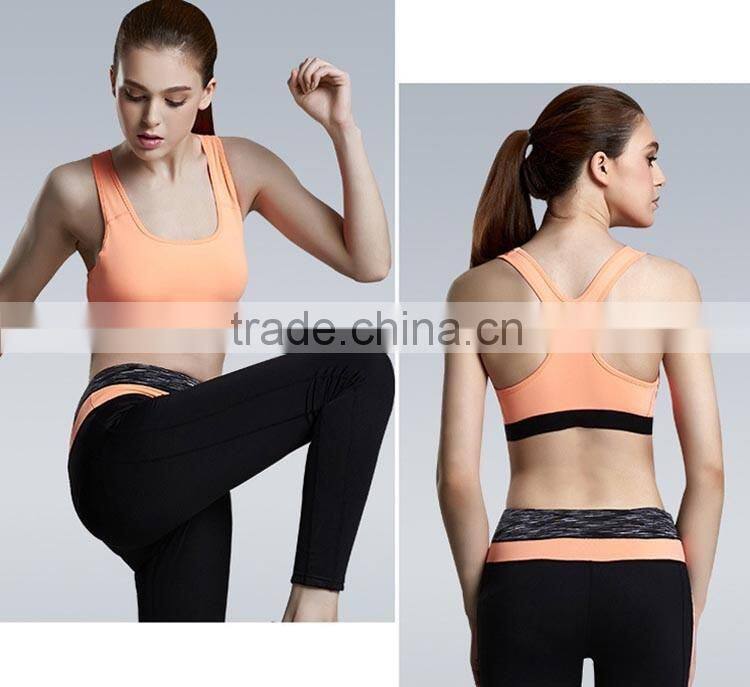top quality fashionable active wear custom wholesale sport bra elastic band vest type sports running bra women