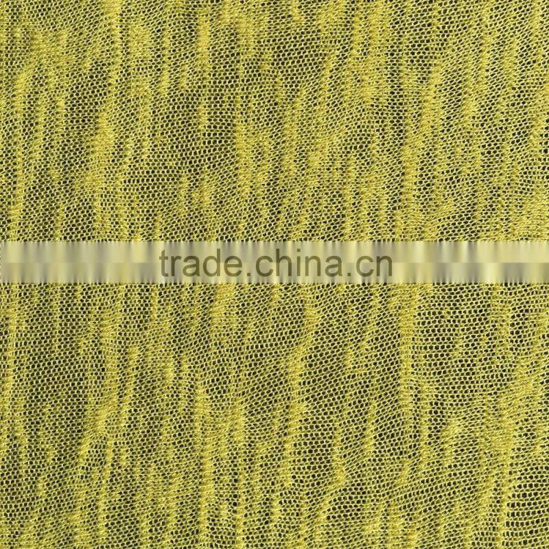 rayon polyester spandex metallic knit fabric, golden yarn dyed knit sweater fabric for clothes