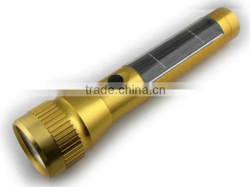 10LED aluminum alloy flashlight solar LED flashlight