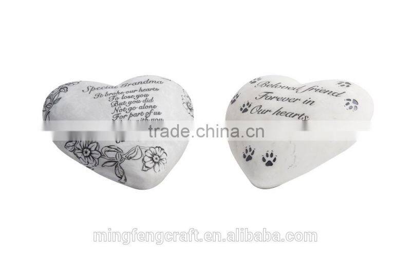Garden decoration resin heart stone