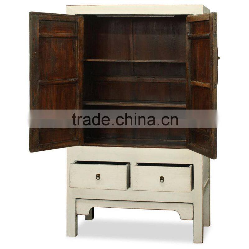 Ancient Chinese wooden cabinet,solid wood Ming style wardrobe with two door two drawers