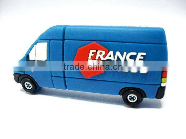 truck usb flash drive pvc material with embossed logo