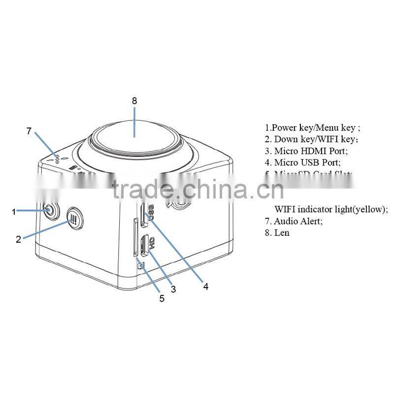 New CUBE360 Mini Sports Action Camera 360 Degree Panoramic View wifi extreme sports action video camera
