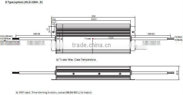 Meanwell hlg-320h-15a 320w 15v dali dimming led driver