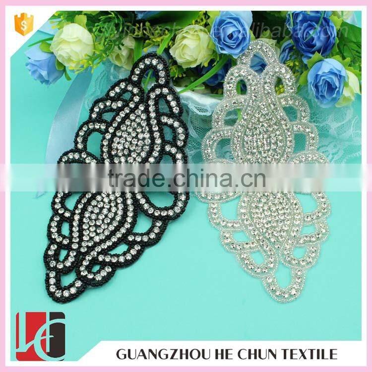 HC-3605 Hechun 2017 Fanvy Oval Shape Hotfix Diamand Bridal Applique