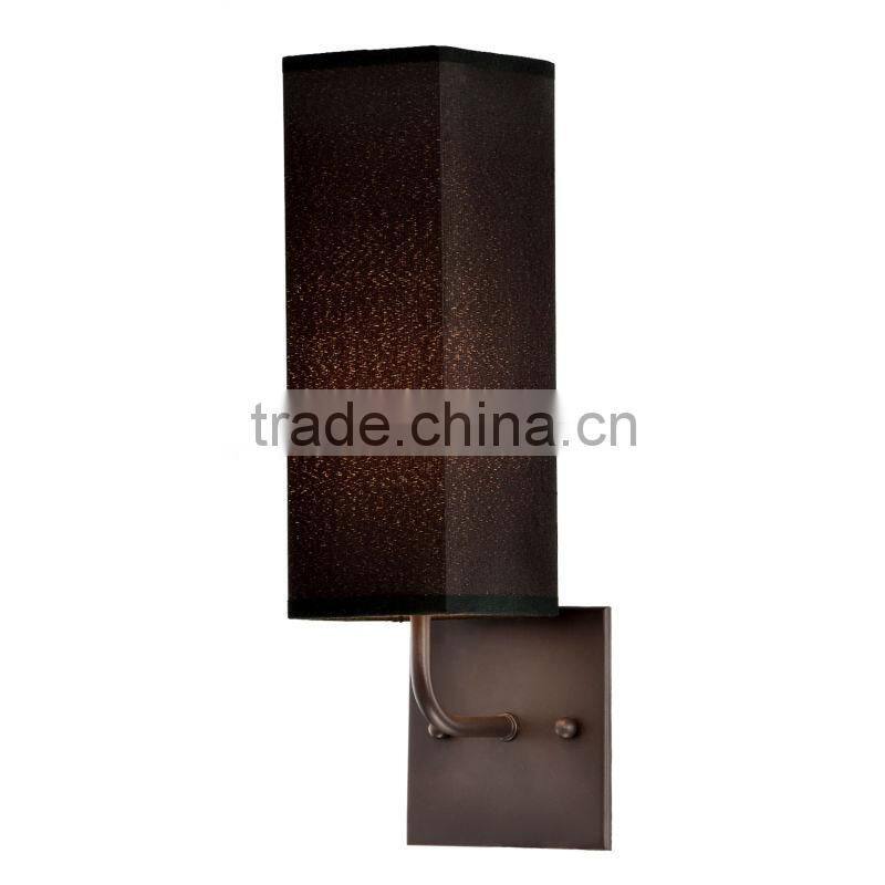 up and down metal wall light with black shade