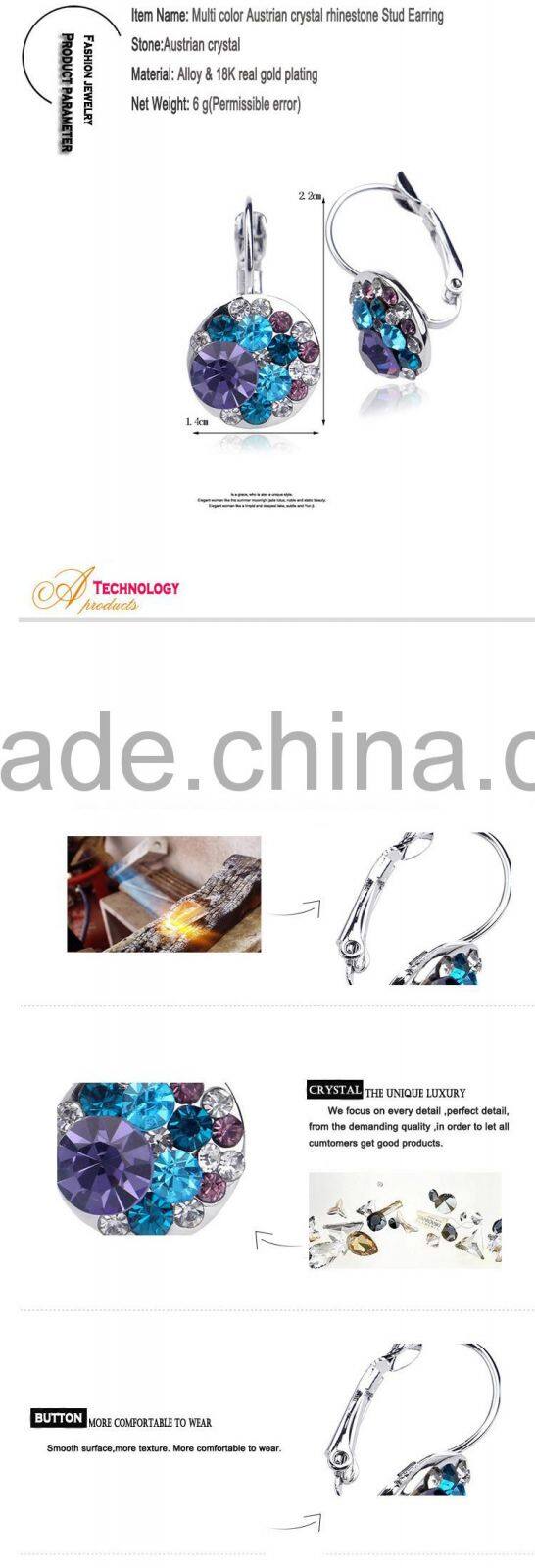 Mickey Mouse Gold Dangle Crystal Earrings