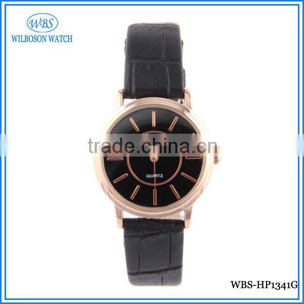 Stylish OEM ladies wrist watches with leather band