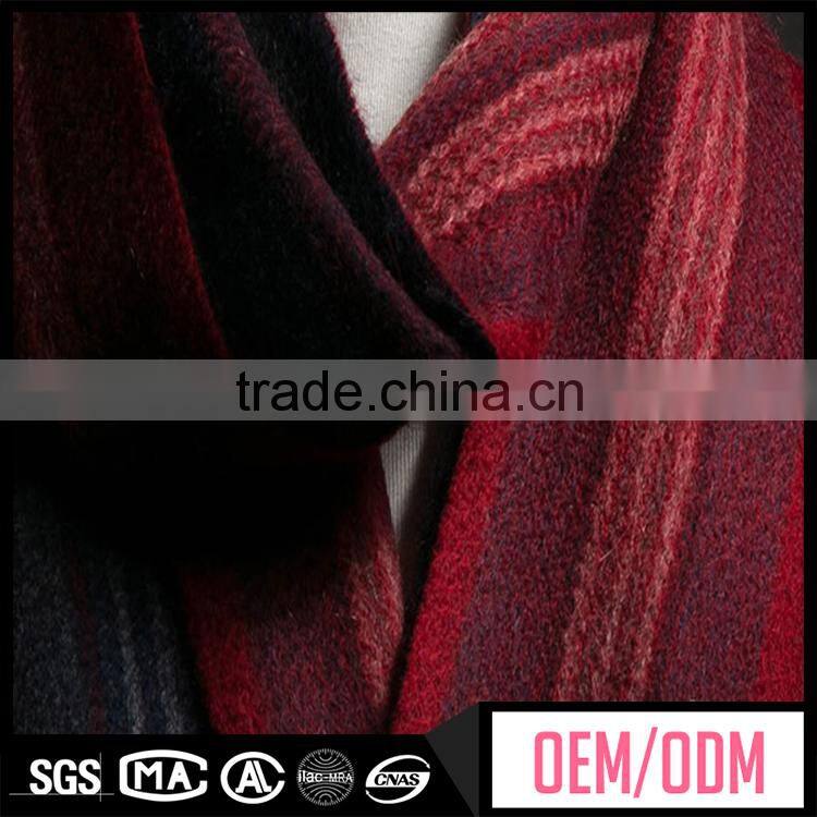 Cheap luxury cashmere scarf, fine cashmere scarf, navy and red scarf