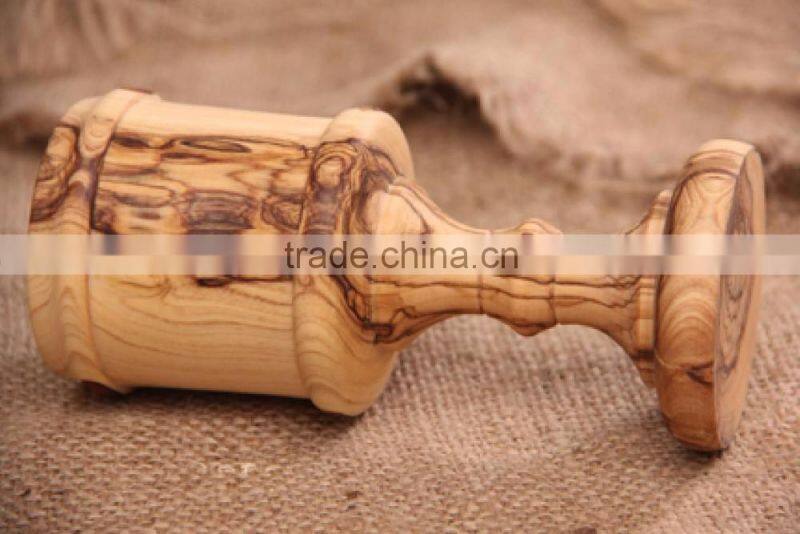 Olive Wood Carved Goblet Wineglass Hand Made