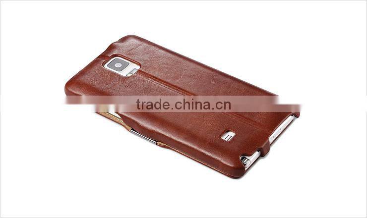 China supplier leather case for galaxy note 4