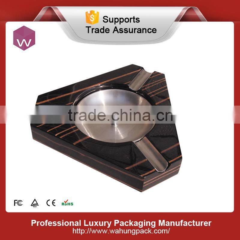 Wood portable Decorative Cigar Ashtray for 2 Cigars