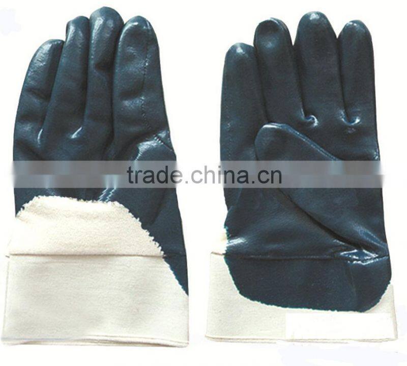 Cotton Jersey Liner Nitrile Coated winter gloves men