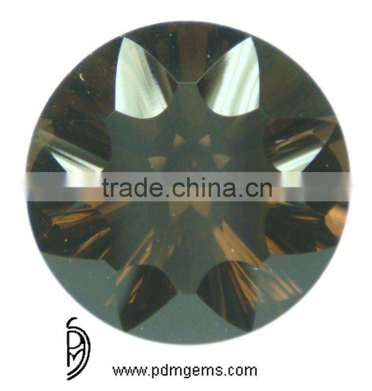 Smoky Quartz Concave Faceted Natural Gemstone