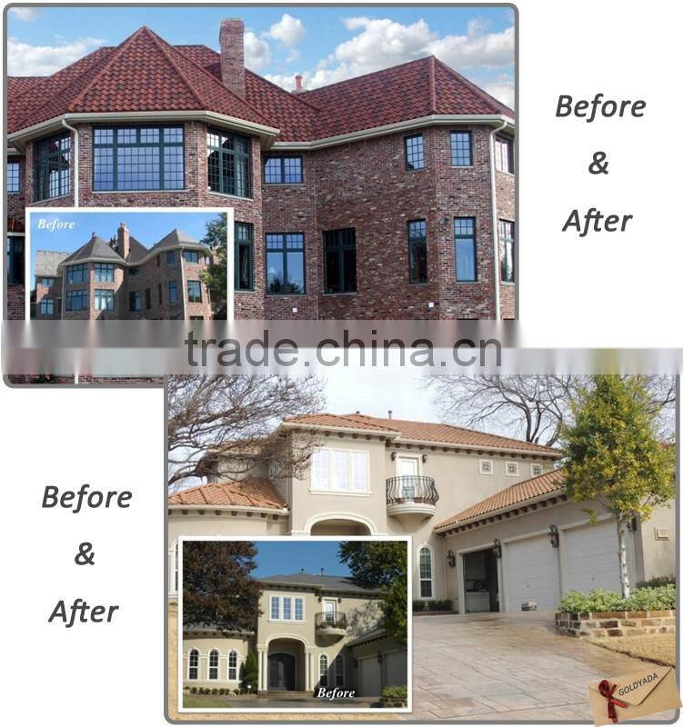 Guangzhou Color Roman Stone Coated Metal Roofing Sheets/Roman type stone coated aluminum roofing/colorful sand coated metal roof