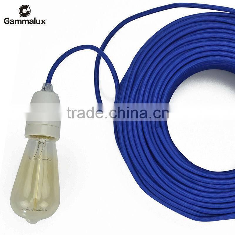 Cloth Covered Round Electrical Cord - Vintage Fabric Braid Lamp Pendant Wire