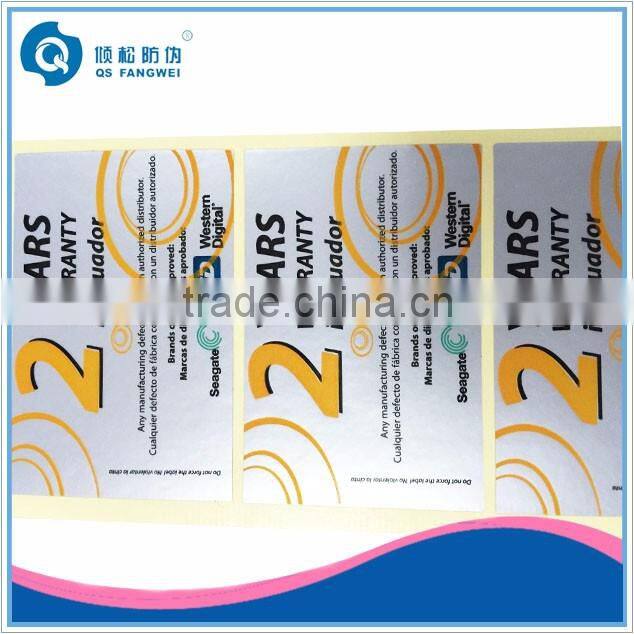 Warranty void label sticker, warranty sticker void if tampered, security waterproof label sticker