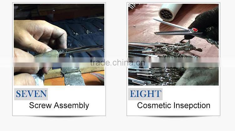 Fashion Red Teflon Coating Convex-edge Stainless Steel hair thinning shears