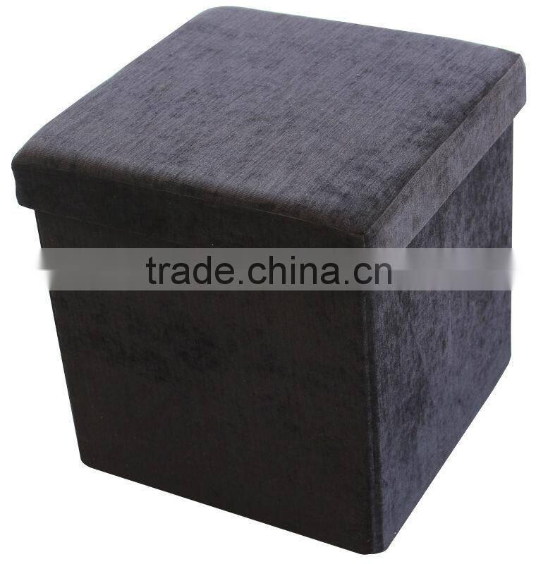 Home Square Corduroy Folding Storage Ottoman