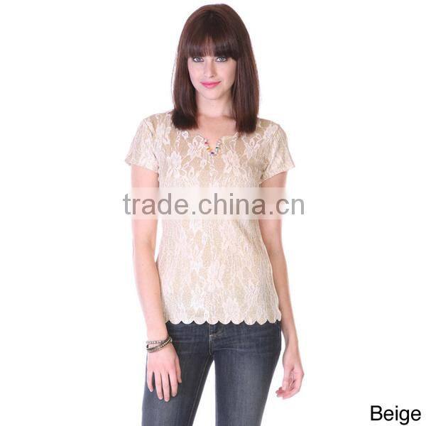 2014 hot sale women lace blouse new fashion lace blouse designs