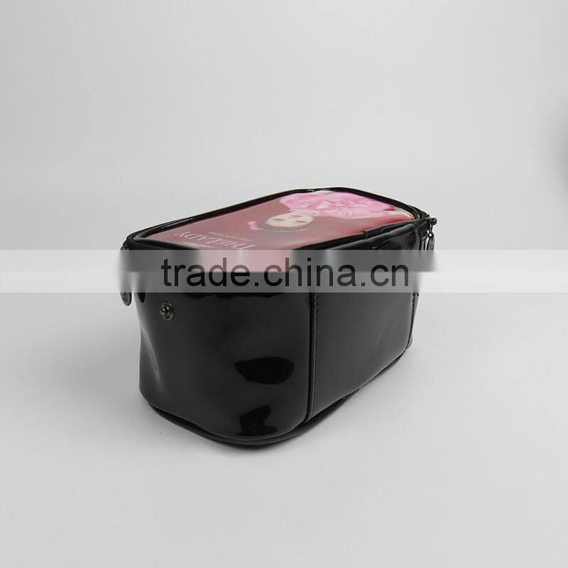 Two Zipper Custom Eco-friendly Beauty Travel bag cosmetic makeup bag