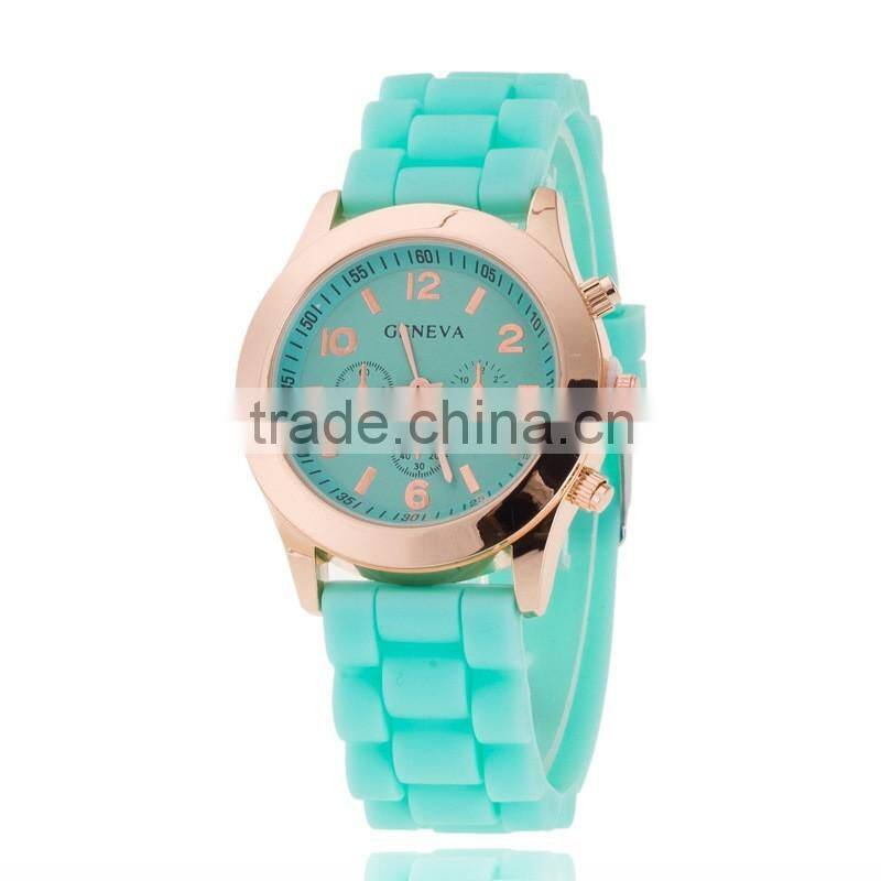 Multicolor Ladies Watch Band geneva Sport Watch Stainless Steel Quartz in High Quality