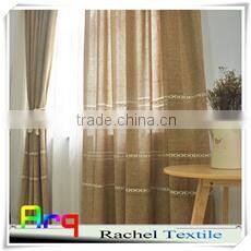 Geomery design white polyester cotton embroidery curtain fabric in livingroom window curtain