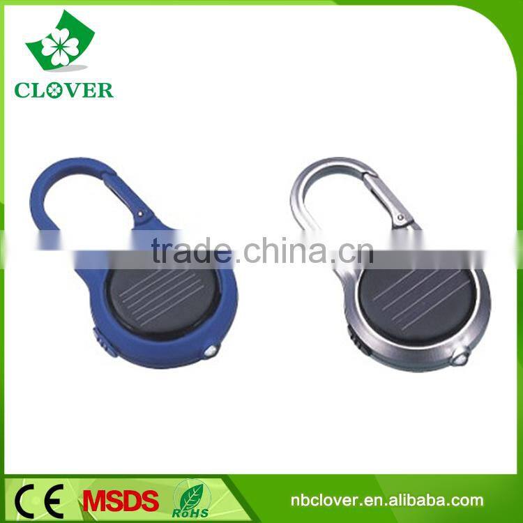 CL0322 ABS mini 1 led solar mini led keychain with carabiner