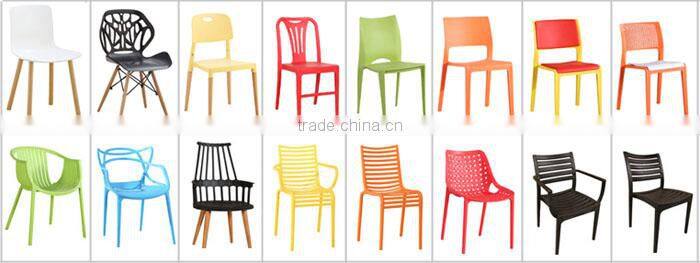 Super cheap wholesale black restraunt stacking dining tube plastic chair with cushion PM124