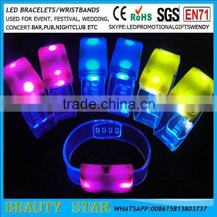 2016 Cheapest led gifts Happy led bracelets,Promotional gifts led flashing bracelets for party concert,bar,fesival