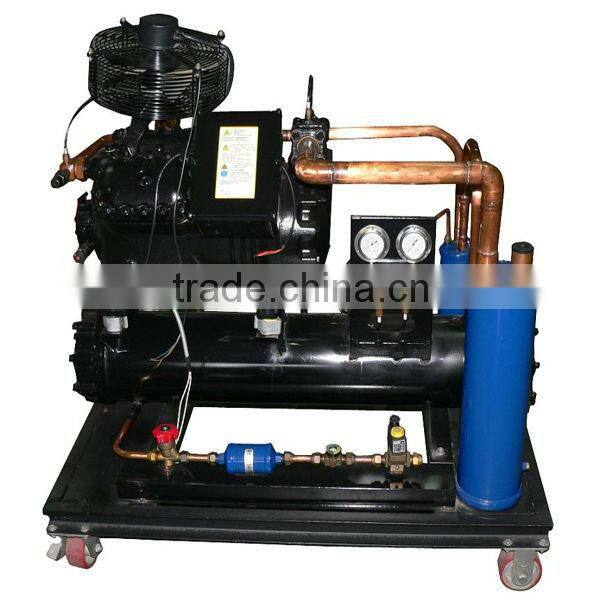Semi-hermetic freezer compressor unit