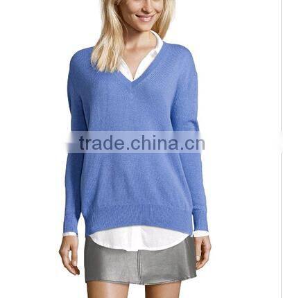 women fashion couple pullover sweater ladies v neck Long Sleeve Twinset Pullover Sweater