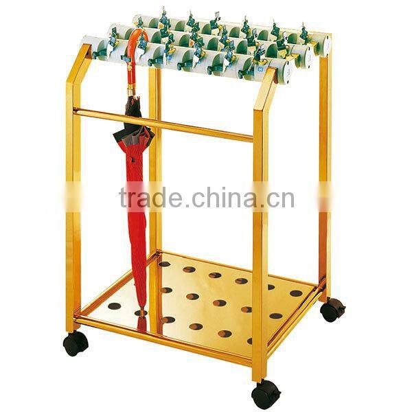Titanium Rain Gear Holder/Indoor Umbrella Display Stands/Umbrella Rack With Wheels