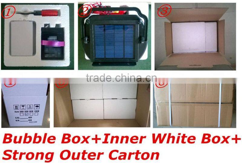 5km Solar Electric Fence Energiser Energizer Power Charger 0.15J Farm Pet Animal