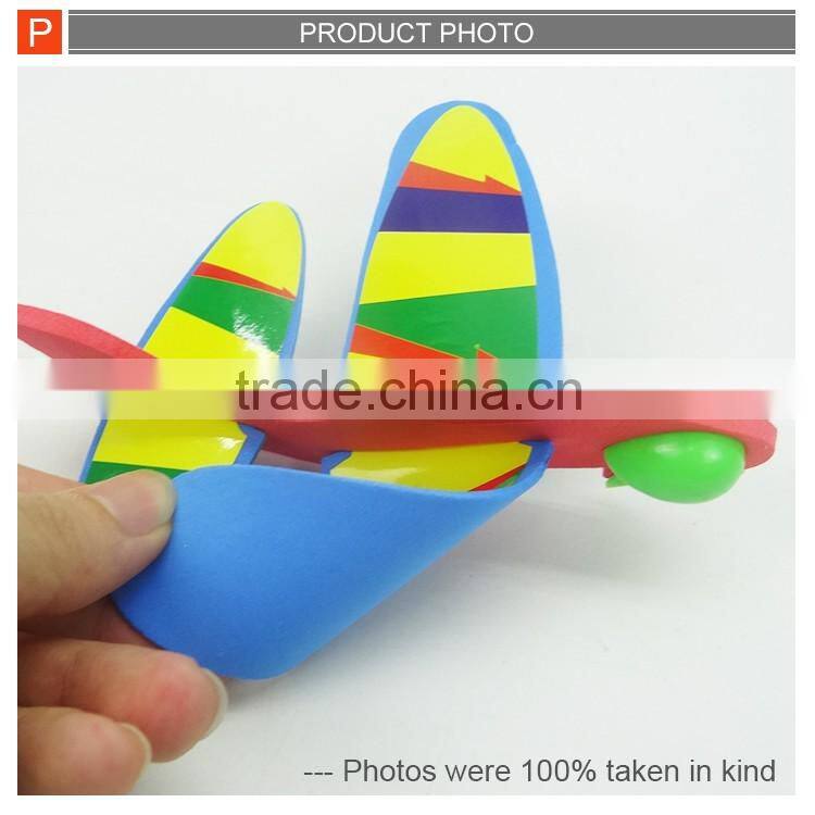 Promotion toy plastic mini eject flying plane rubber band toy for kids